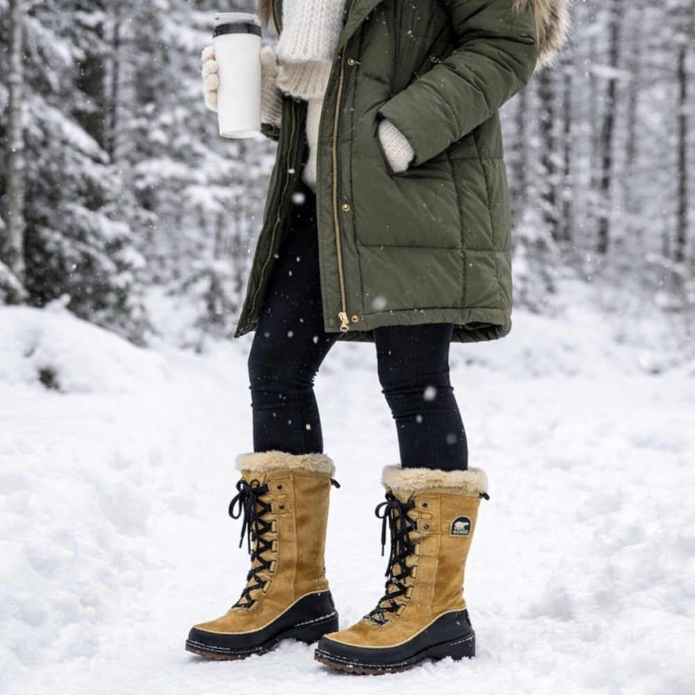 Sorel Women’s Torino High Winter Boots – Tan/Black – Size 7